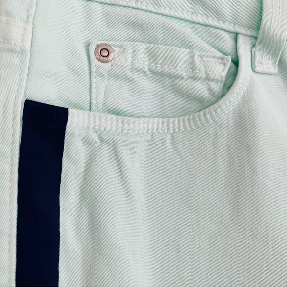 NYDJ Mint Seafoam Green & Navy Tuxedo Stripe Smooth Lift Technology Skinny Jeans - Picture 4 of 8